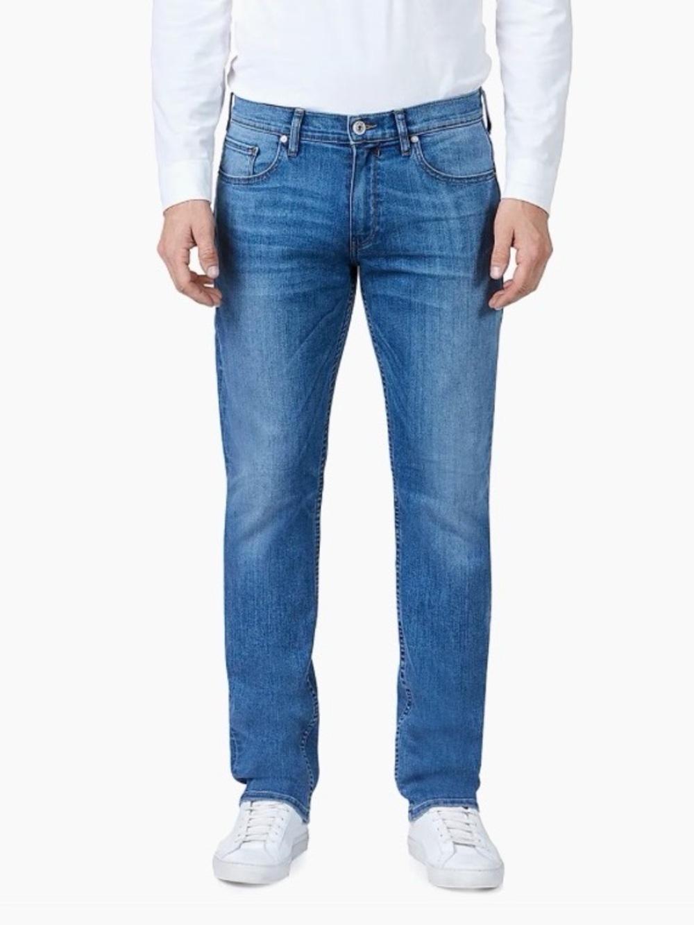 PAIGE Men's Slim Straight Jeans in Medium Blue Wash